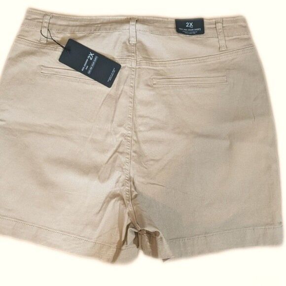 5/$55 American Bazi high rise color shorts - khaki - cotton blend - NWT - 1X - Picture 4 of 10